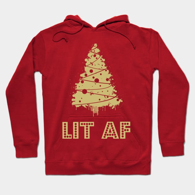 Lit AF (gold) Hoodie by theshirtsmith